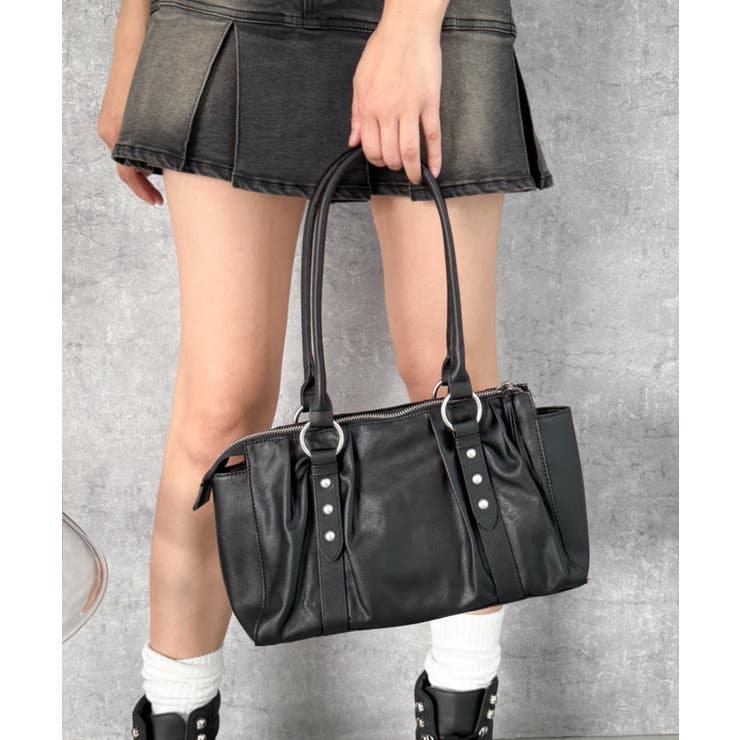 ブラック | タックデザインボストンバッグ | WEGO【WOMEN】