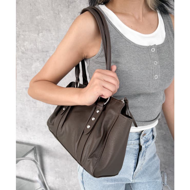 タックデザインボストンバッグ | WEGO【WOMEN】 | 詳細画像2 