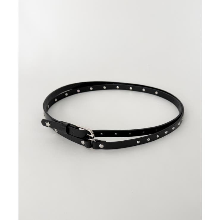 ブラック | Lスタースタッズナロー2連ロングベルト | WEGO【WOMEN】