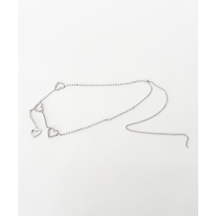シルバー | Lハートビジューチェーンベルト | WEGO【WOMEN】