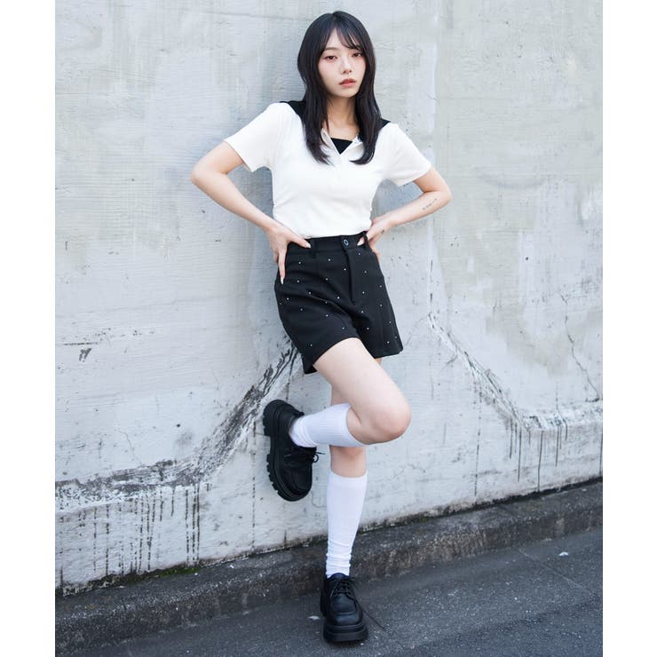 ラインストーンマイクロショートパンツ | WEGO【WOMEN】 | 詳細画像2 