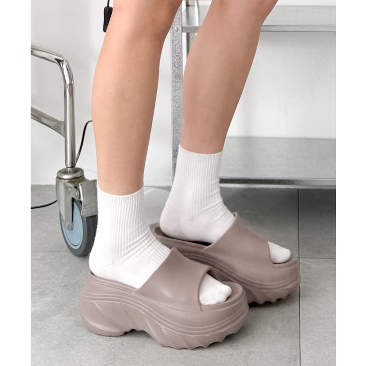 ブラウン | 厚底デザインラバーサンダル | WEGO【WOMEN】