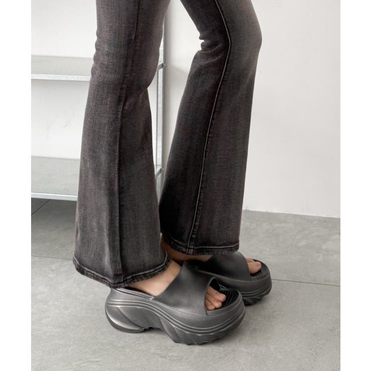 ブラックその他 | 厚底デザインラバーサンダル | WEGO【WOMEN】
