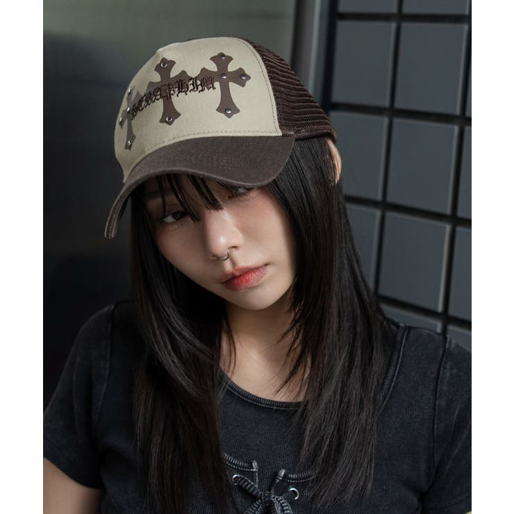 スタッズメッシュキャップ #206 クロススタッズメッシュキャップ[品番：WG010098357]｜WEGO【MEN