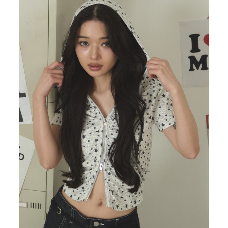 スターシャーリングジップSSパーカー | WEGO【WOMEN】 | 詳細画像3 