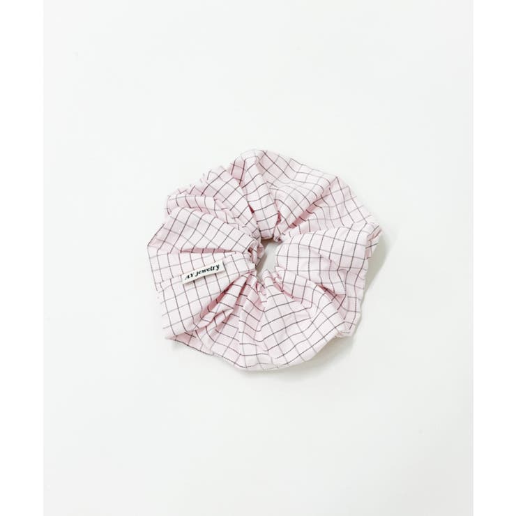 ピンク | Lグリッドチェックシュシュ | WEGO【WOMEN】