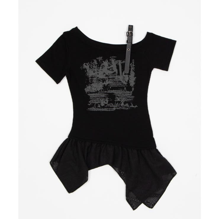 ブラック | ショルダーSSベルトイレヘムトップ | WEGO【WOMEN】