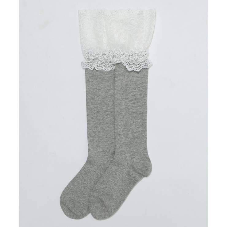 ライトグレー | レース切替ハイソックス | WEGO【WOMEN】