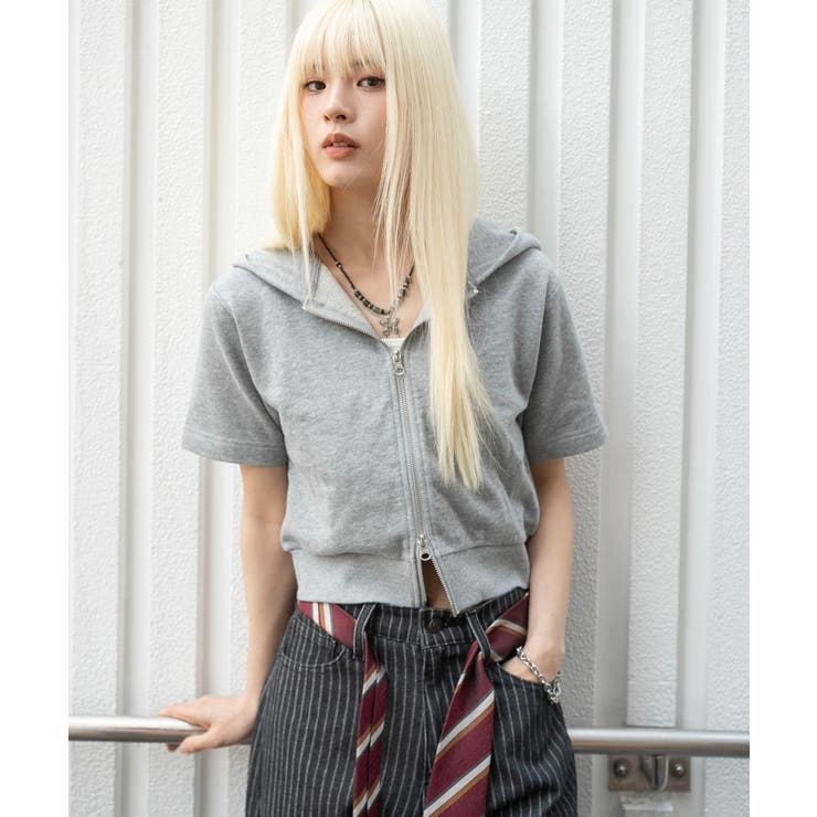 グレーその他 | 半袖ショートZIPパーカー | WEGO【WOMEN】