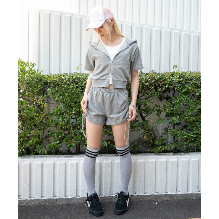 半袖ショートZIPパーカー | WEGO【WOMEN】 | 詳細画像3 