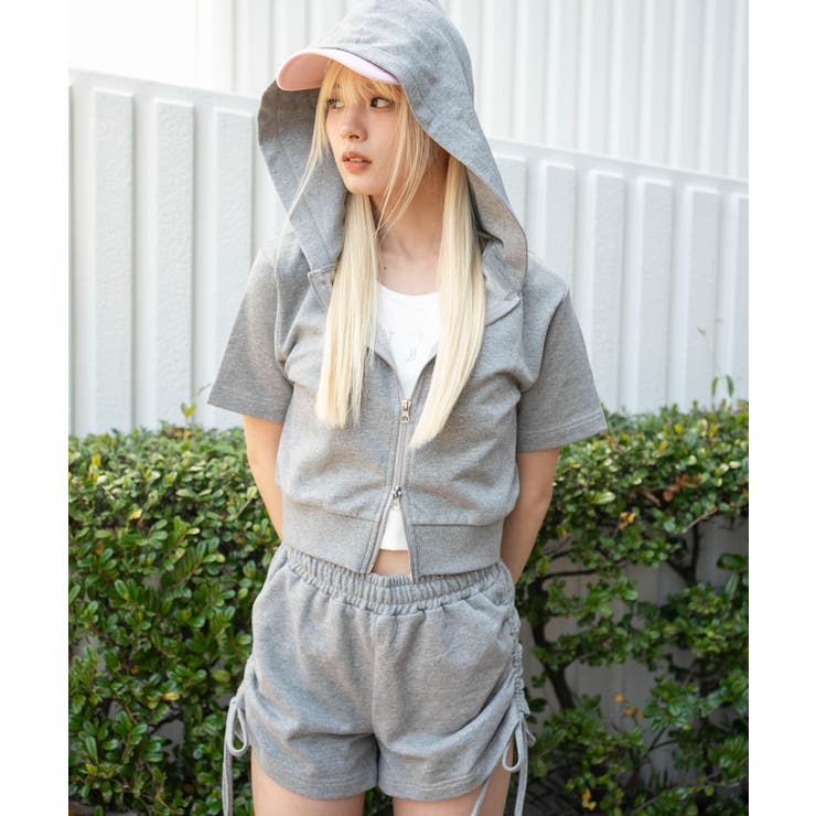 半袖ショートZIPパーカー | WEGO【WOMEN】 | 詳細画像17 
