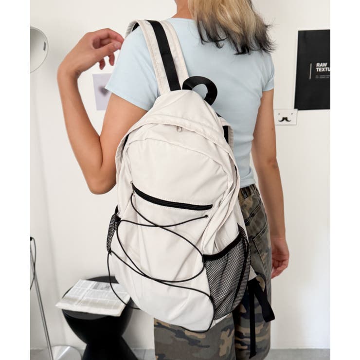 オフホワイト | コードデザインバックパック | WEGO【MEN】