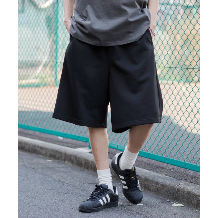 ブラック | スウェットバギーショーツ | WEGO【MEN】