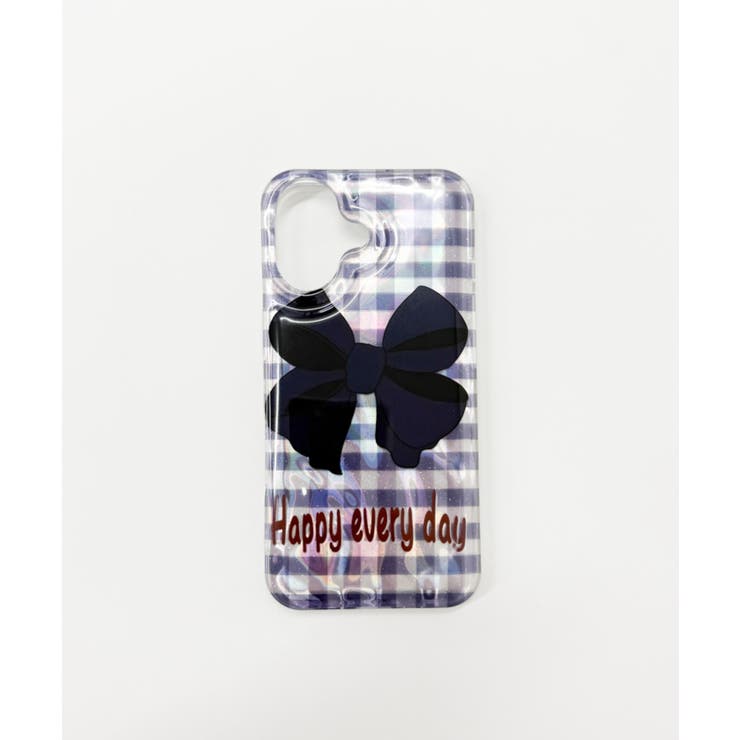 柄1 | ギンガムリボンiphoneケース(ブルー) | WEGO【WOMEN】