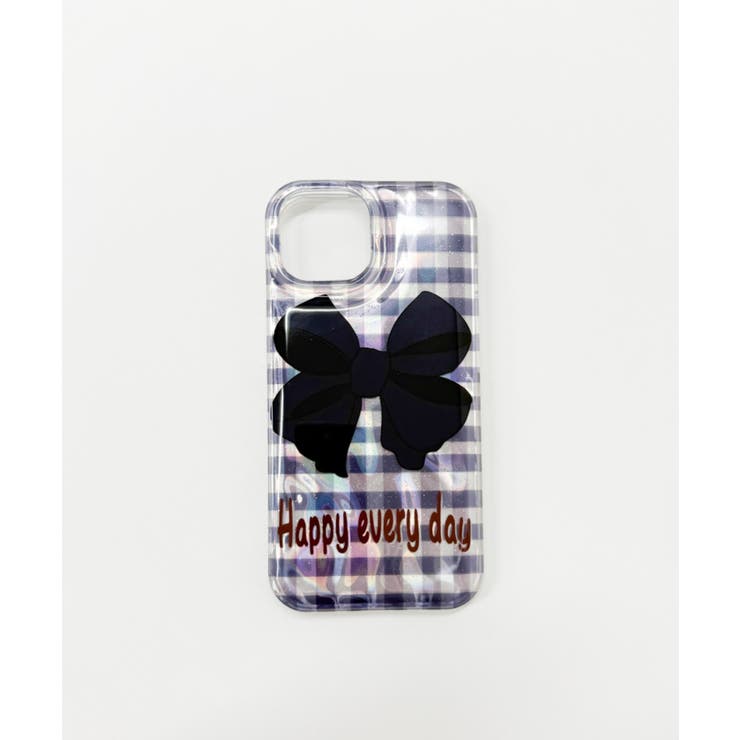 柄2 | ギンガムリボンiphoneケース(ブルー) | WEGO【WOMEN】