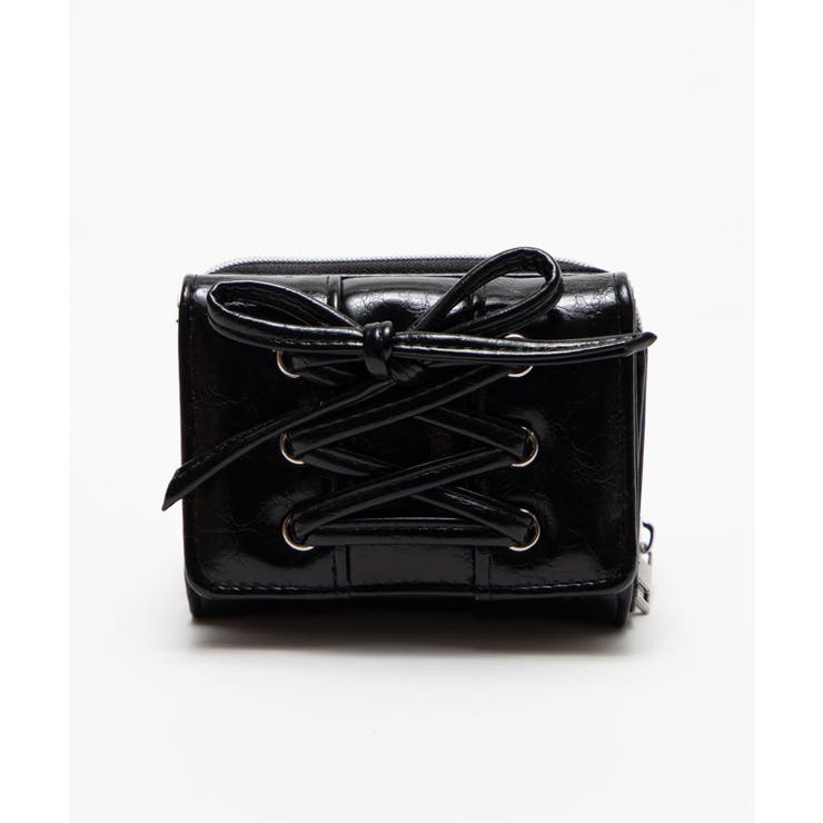 ブラック | レースアップリボンウォレット | WEGO【WOMEN】