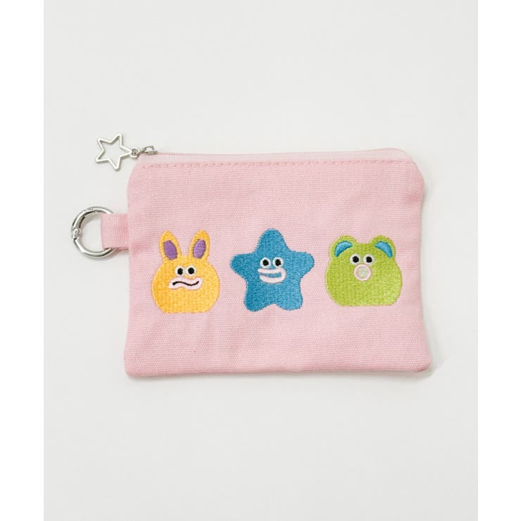 ピンク | モンスター刺繍ポーチ | WEGO【WOMEN】