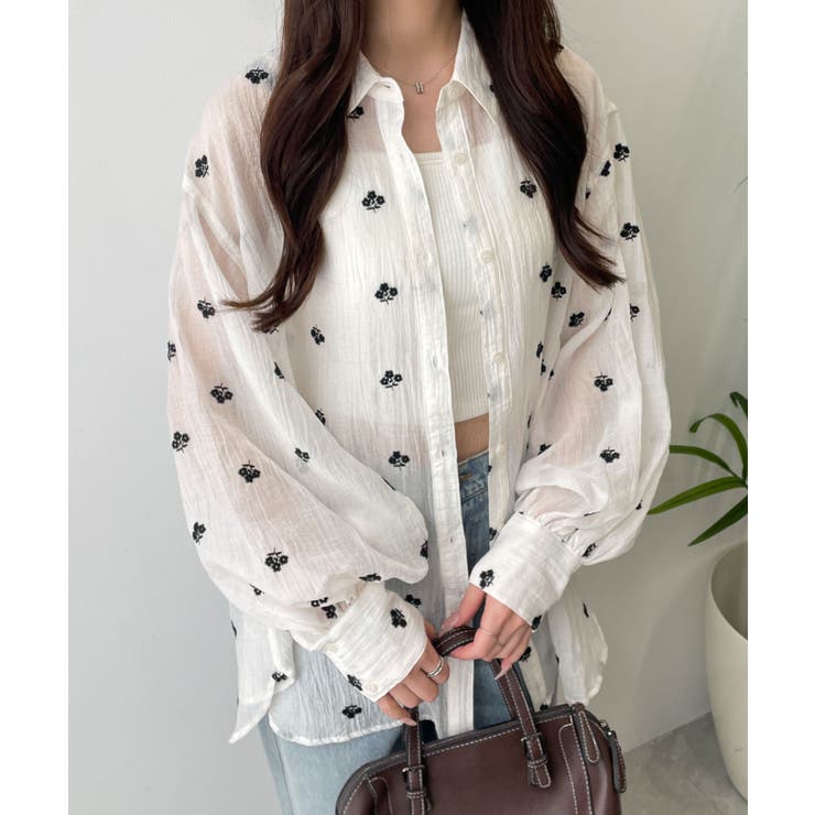 楊柳刺繍BIGシャツ | WEGO【WOMEN】 | 詳細画像5 
