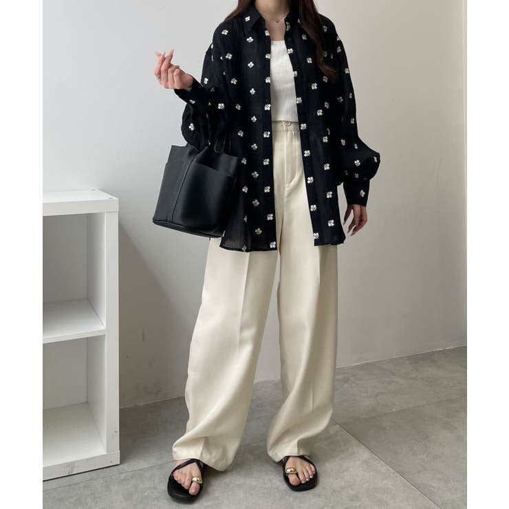 楊柳刺繍BIGシャツ | WEGO【WOMEN】 | 詳細画像10 