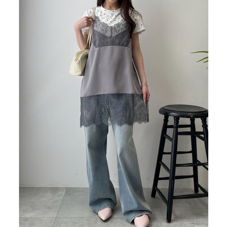 レース切替サテンキャミ | WEGO【WOMEN】 | 詳細画像5 