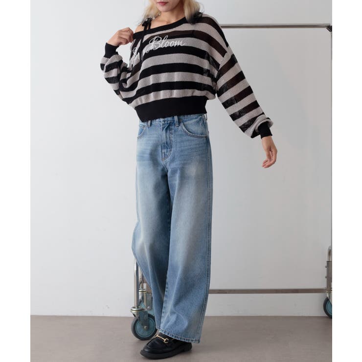 刺繍ロゴワンショルメッシュニット | WEGO【WOMEN】 | 詳細画像20 