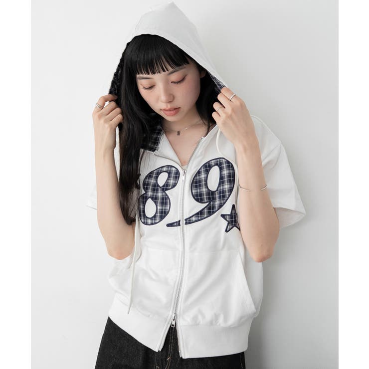 グラフィック半袖ZIPパーカー | WEGO【WOMEN】 | 詳細画像5 