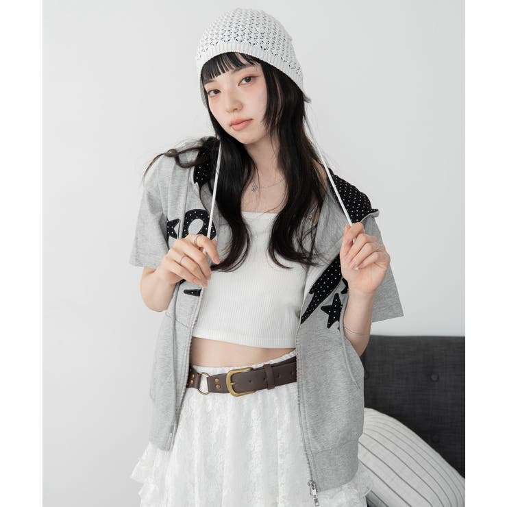 グラフィック半袖ZIPパーカー | WEGO【WOMEN】 | 詳細画像8 