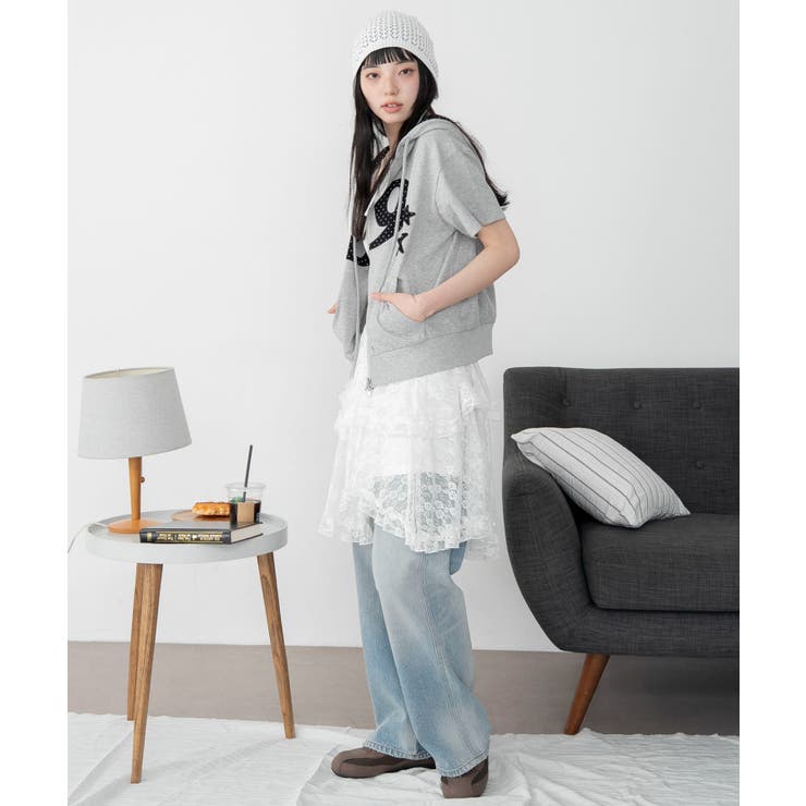 グラフィック半袖ZIPパーカー | WEGO【WOMEN】 | 詳細画像11 