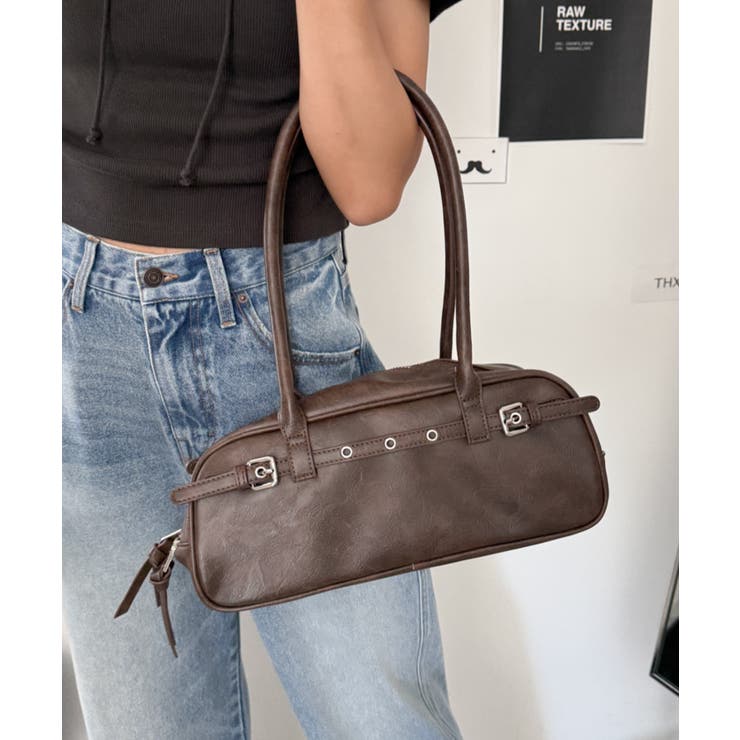 ブラウン | ベルトデザインボストンバッグ | WEGO【WOMEN】