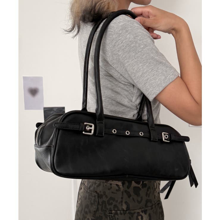 ブラック | ベルトデザインボストンバッグ | WEGO【WOMEN】