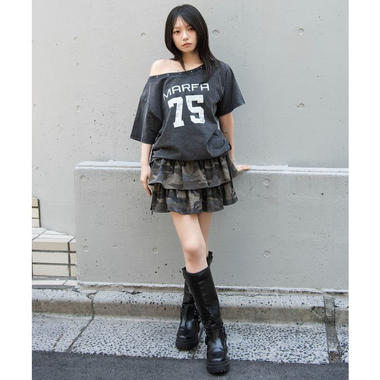 サイドドロストオフショルグラフィックT | WEGO【WOMEN】 | 詳細画像5 
