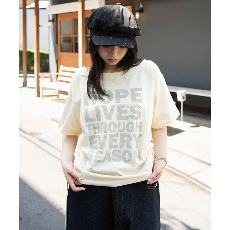 サイドドロストオフショルグラフィックT | WEGO【WOMEN】 | 詳細画像16 