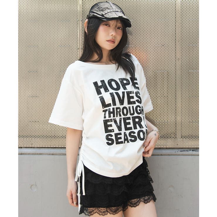 サイドドロストオフショルグラフィックT | WEGO【WOMEN】 | 詳細画像25 