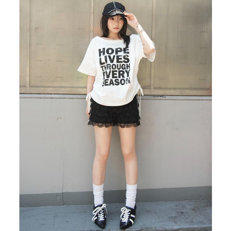 サイドドロストオフショルグラフィックT | WEGO【WOMEN】 | 詳細画像26 