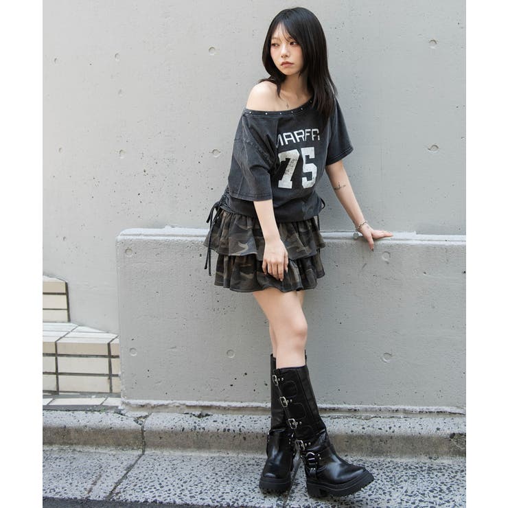 サイドドロストオフショルグラフィックT | WEGO【WOMEN】 | 詳細画像33 
