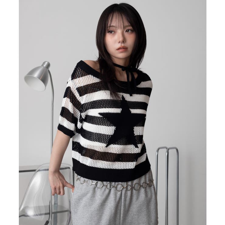 オフショルメッシュニット(S) | WEGO【WOMEN】 | 詳細画像8 