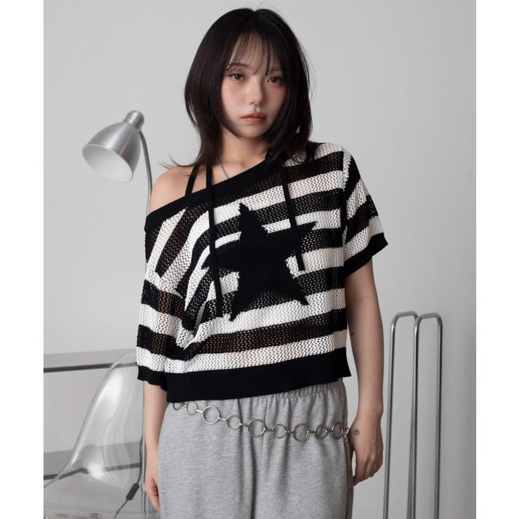 オフショルメッシュニット(S) | WEGO【WOMEN】 | 詳細画像9 