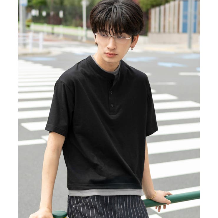 フェイクレイヤードヘンリーネックT(SS) | WEGO【MEN】 | 詳細画像2 