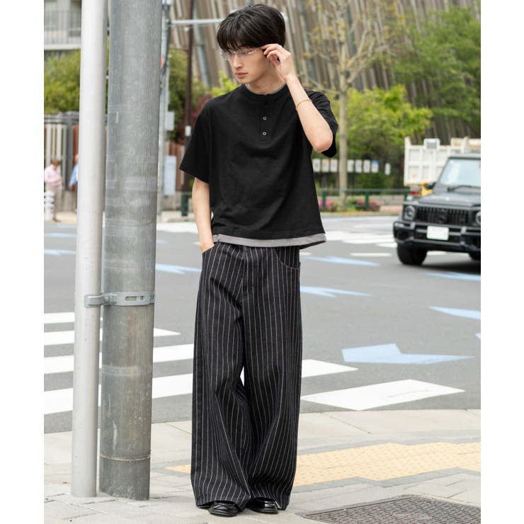 フェイクレイヤードヘンリーネックT(SS) | WEGO【MEN】 | 詳細画像4 