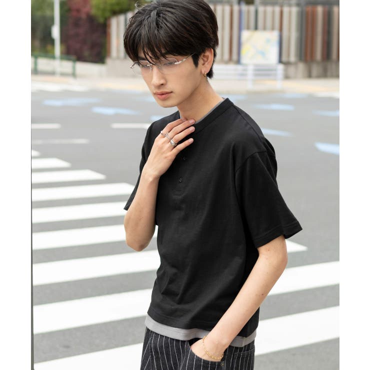 フェイクレイヤードヘンリーネックT(SS) | WEGO【MEN】 | 詳細画像15 