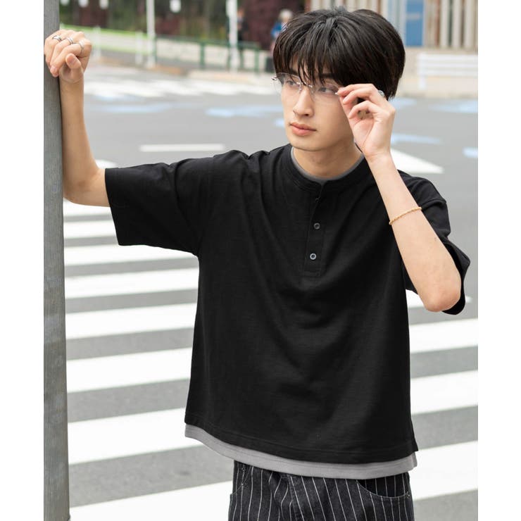 フェイクレイヤードヘンリーネックT(SS) | WEGO【MEN】 | 詳細画像17 