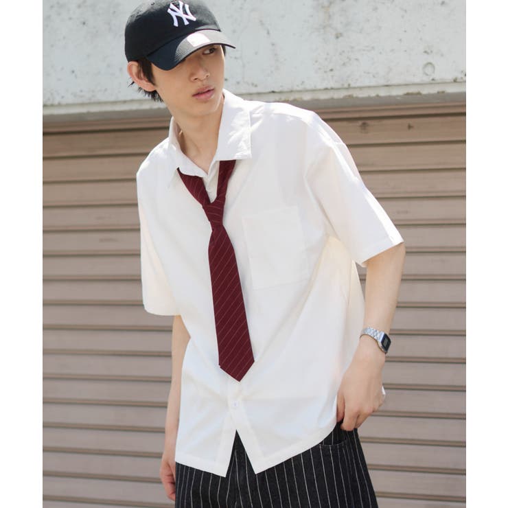 ホワイト | クロップドSSムジシャツ | WEGO【MEN】