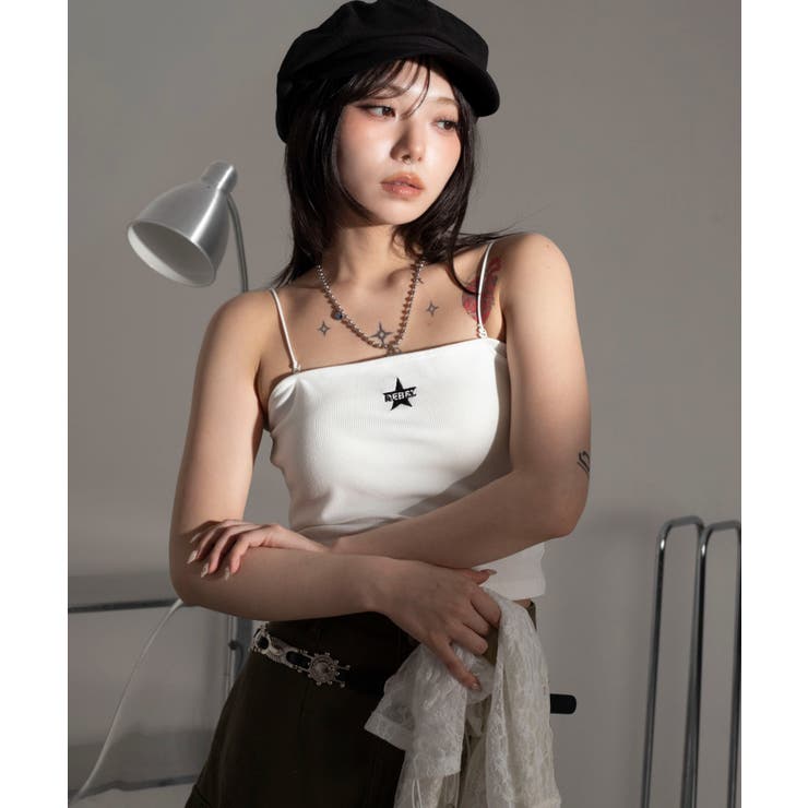 ホワイト | グラフィックカップインショートキャミ | WEGO【WOMEN】