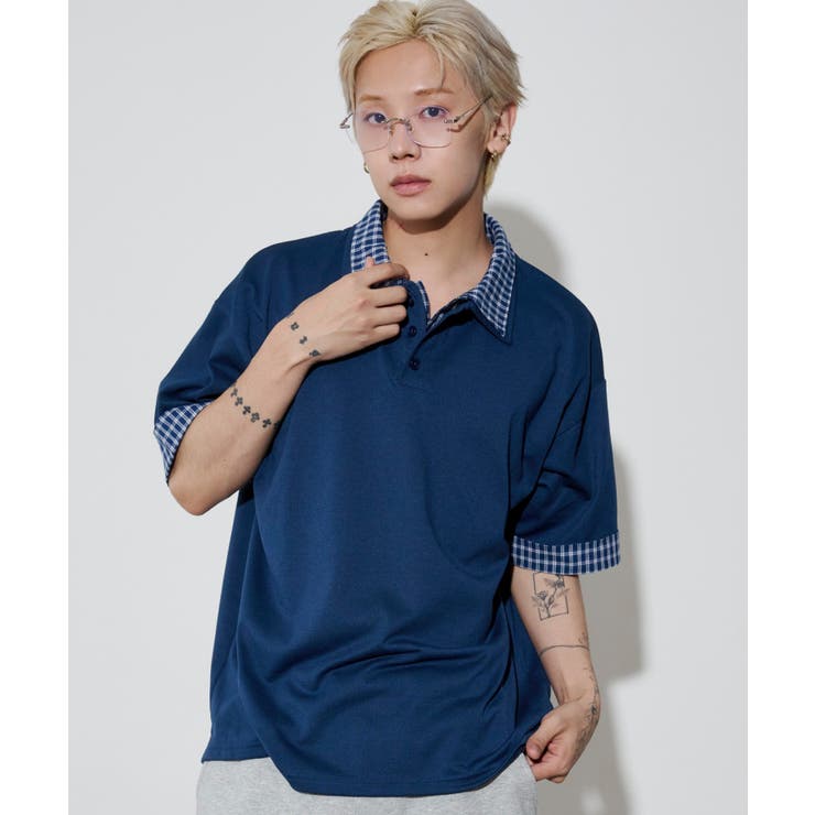 ネイビー | シャツレイヤードT(SS) | WEGO【MEN】
