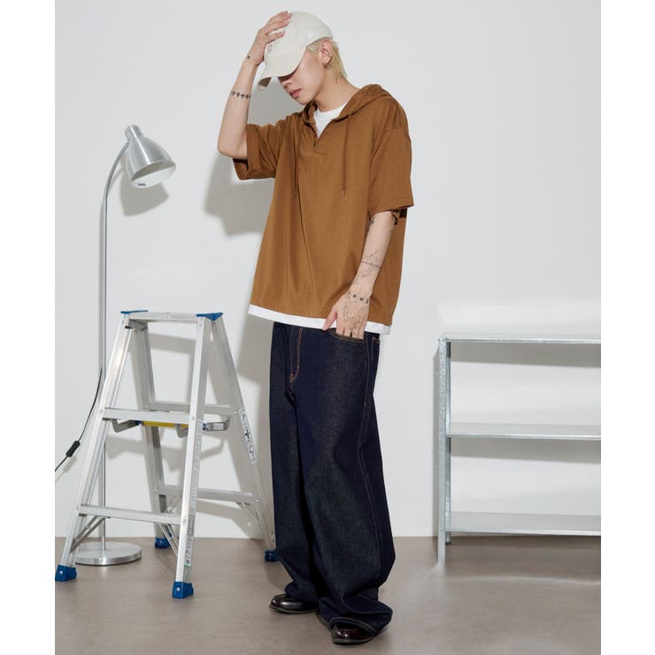 フェイクレイヤードTパーカー | WEGO【MEN】 | 詳細画像3 
