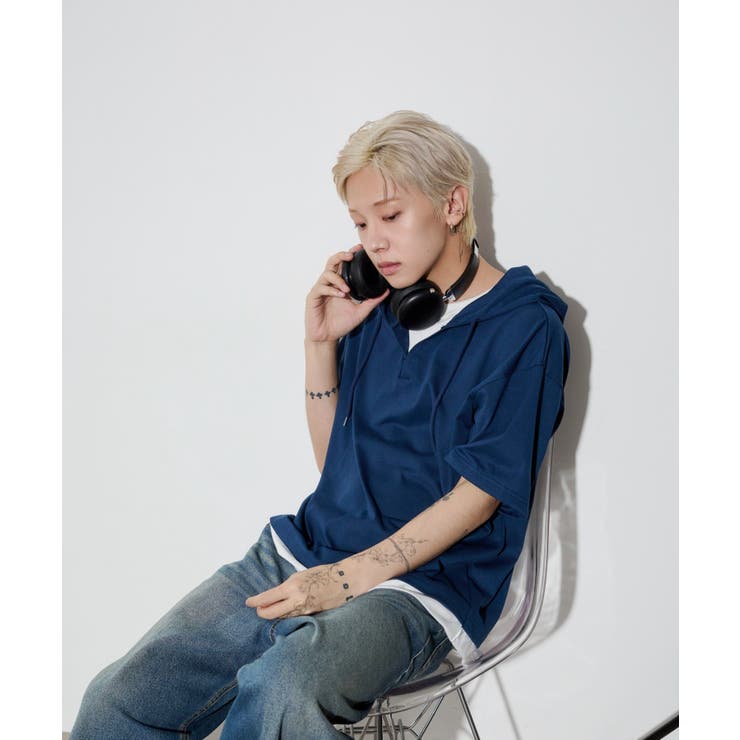 フェイクレイヤードTパーカー | WEGO【MEN】 | 詳細画像8 