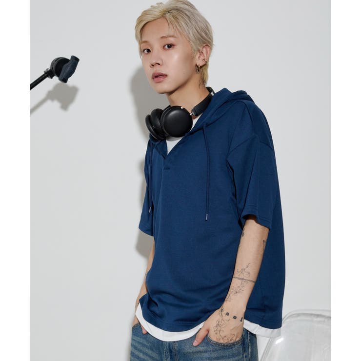 フェイクレイヤードTパーカー | WEGO【MEN】 | 詳細画像10 