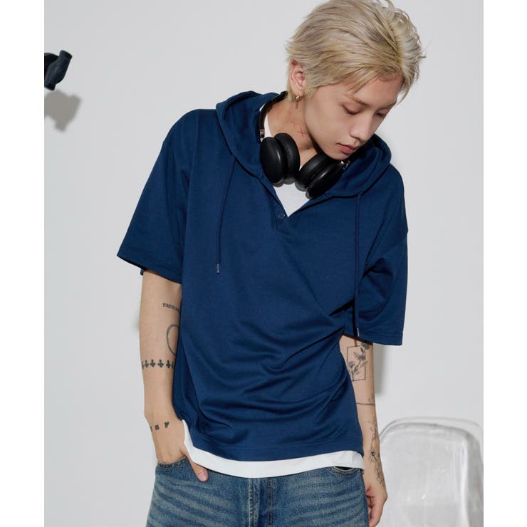 フェイクレイヤードTパーカー | WEGO【MEN】 | 詳細画像12 