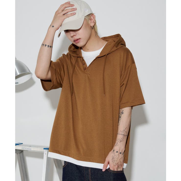 フェイクレイヤードTパーカー | WEGO【MEN】 | 詳細画像16 
