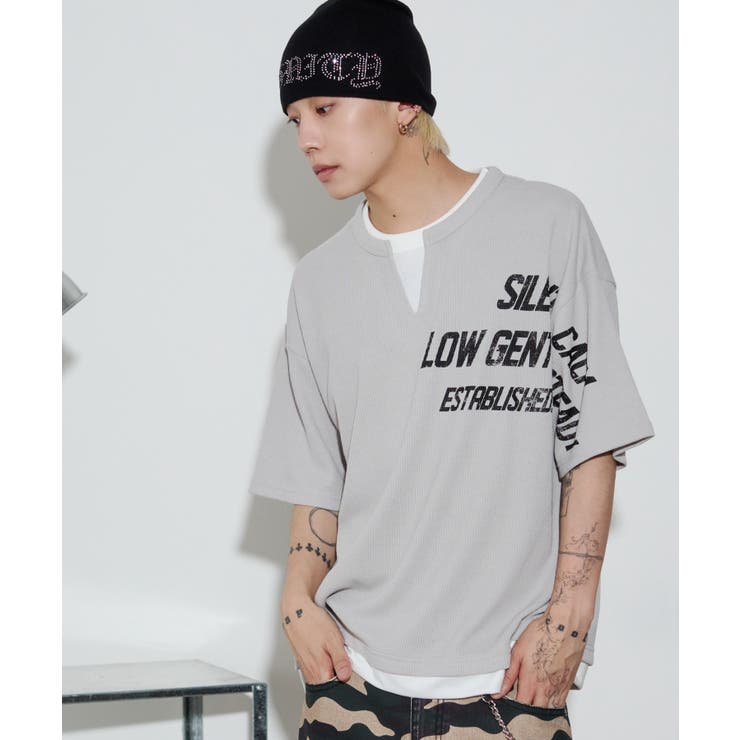 キーネックフェイクレイヤードグラフィックT(SS) | WEGO【MEN】 | 詳細画像8 